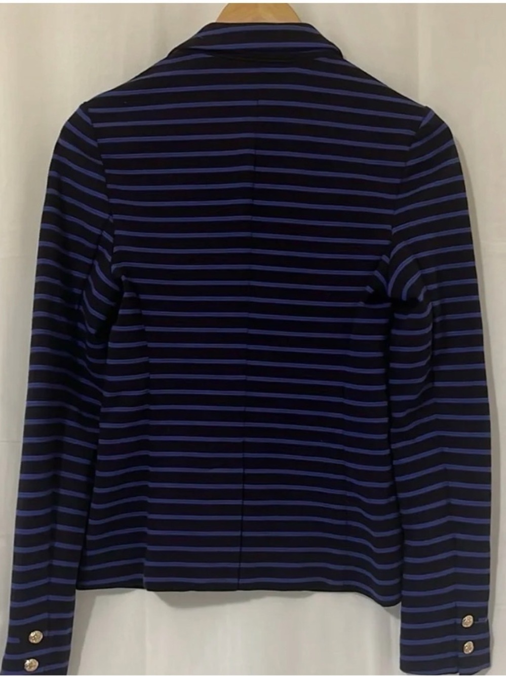 Juicy Couture Navy & Blue Striped Single-Button Blazer - Picture 4 of 5